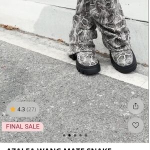 AKIRA Snake Print Ankle Boots